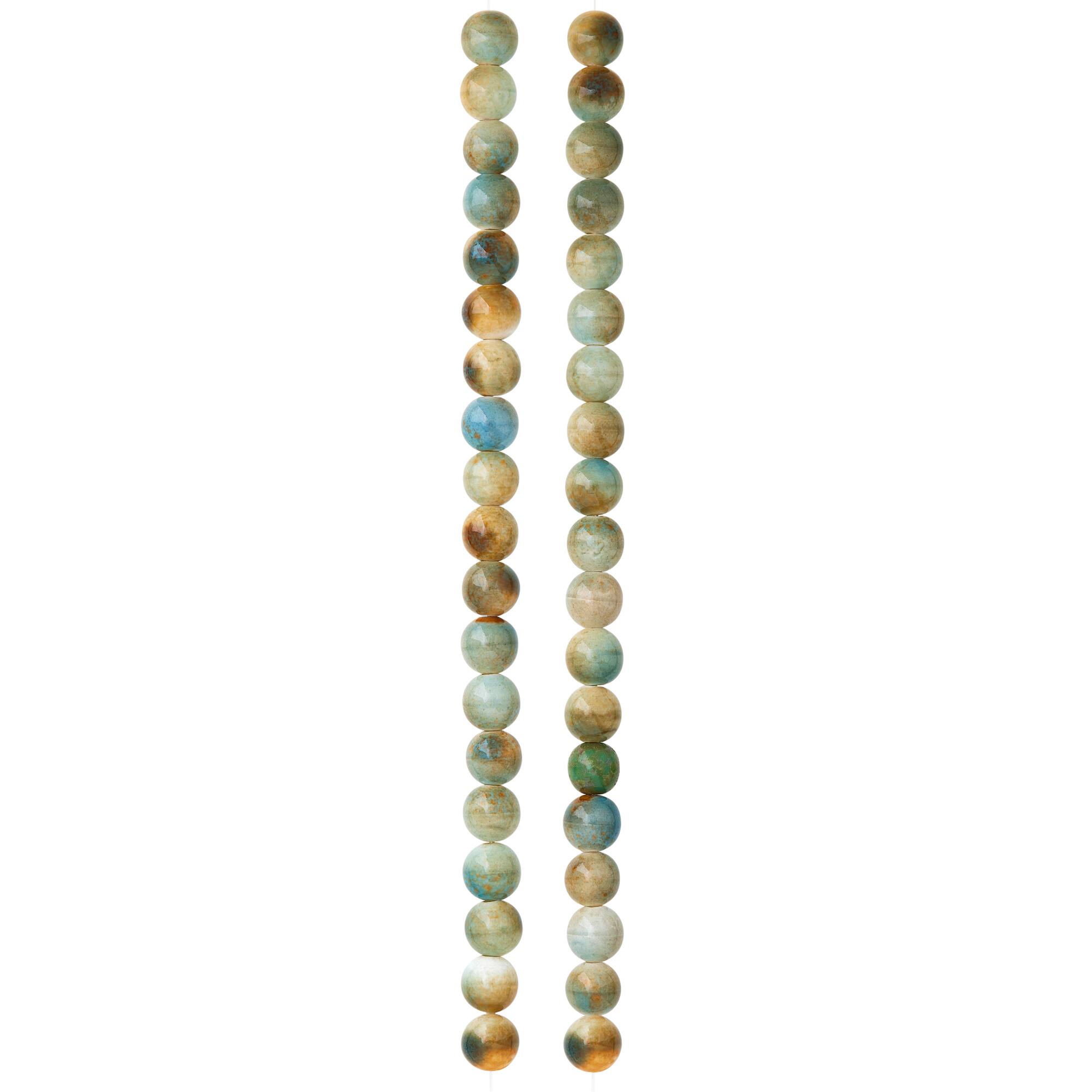 Earth Ceramic Round Beads, 8mm by Bead Landing™